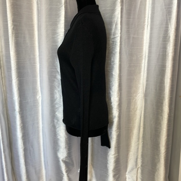 Asos Design Curve Women’s 18 Black Sheer Ribbed Button Up Collared Blouse - Picture 4 of 8